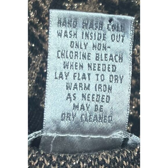 Vintage Chico's Cardigan Size XL Black Gold Metallic Button Front Glam Dressy - Picture 6 of 7